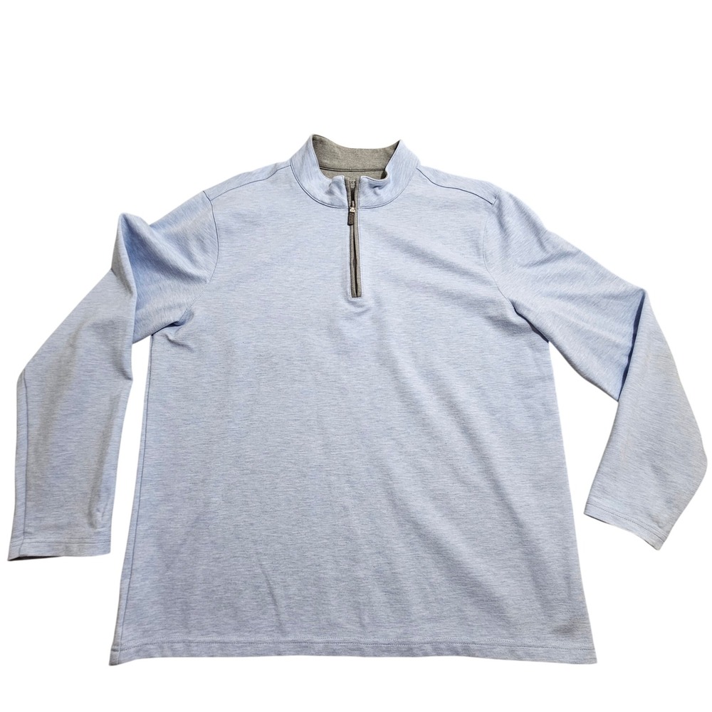 Mizzen+Main‎ Quarter Zip Pullover Mens Large Light Blue Heathered 1PO-0548